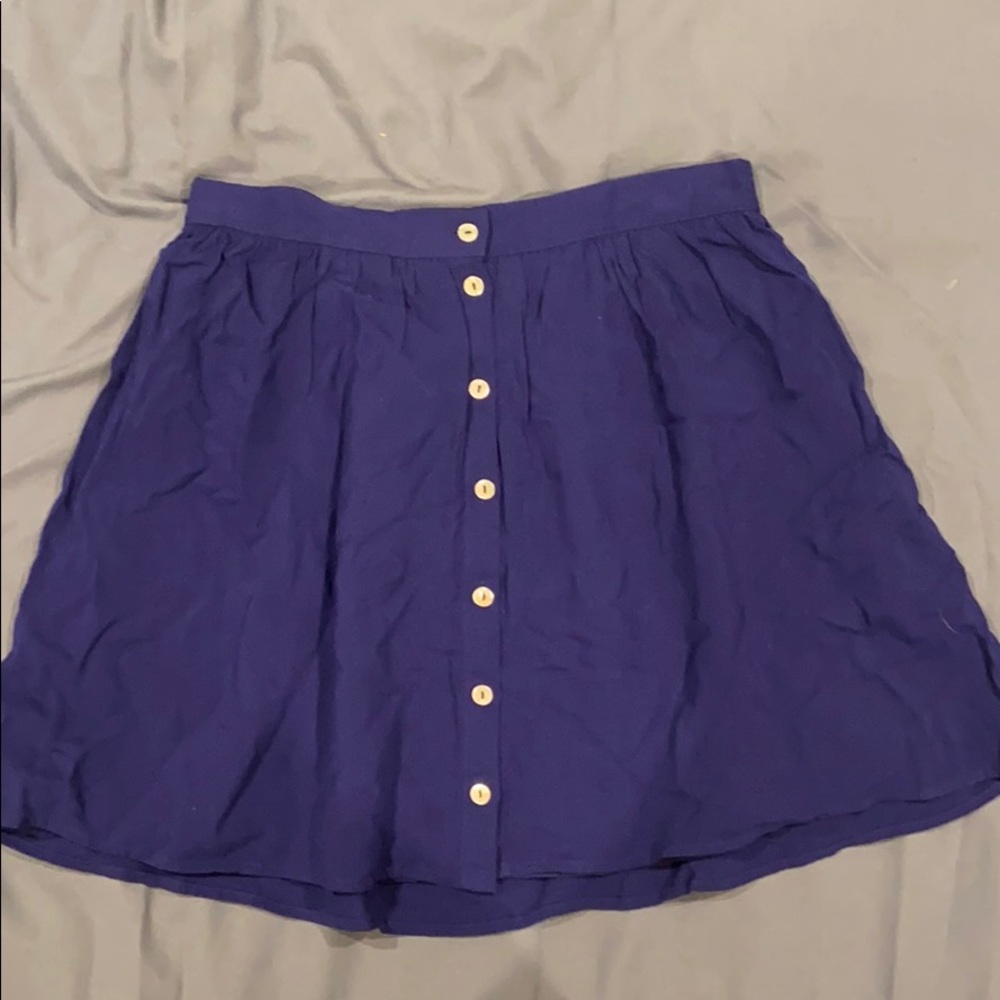 Flowy blue button skirt